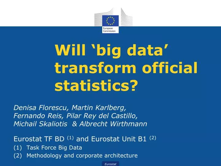 will big data transform official statistics
