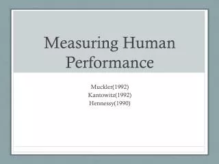 Measuring Human Performance