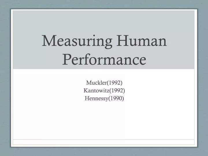 measuring human performance