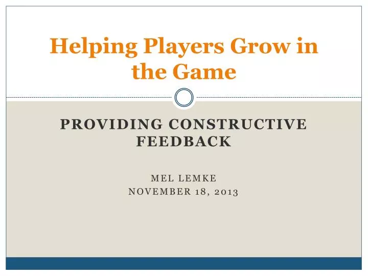 helping players grow in the game