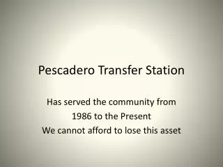 Pescadero Transfer Station