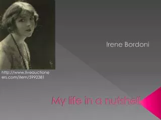 my life in a nutshell