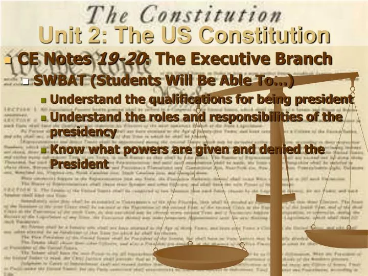 unit 2 the us constitution