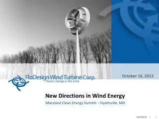 New Directions in Wind Energy