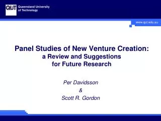 Panel Studies of New Venture Creation: a Review and Suggestions for Future Research