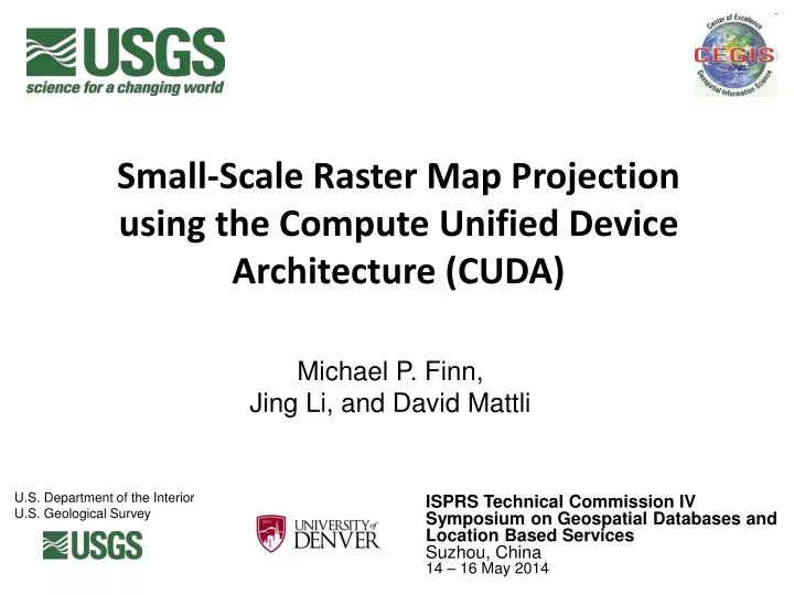 small scale raster map projection using the compute unified device architecture cuda