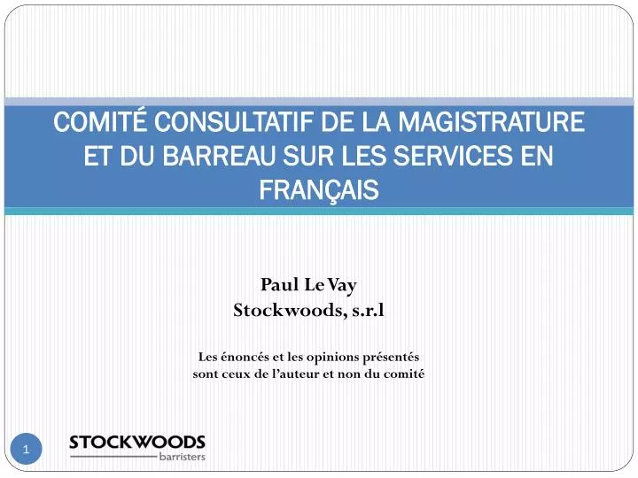 comit consultatif de la magistrature et du barreau sur les services en fran ais