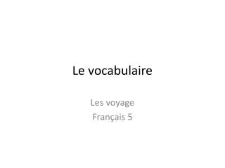 le vocabulaire