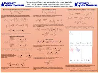 Synthesis and Rearrangements of Cyclopropyl Alcohols