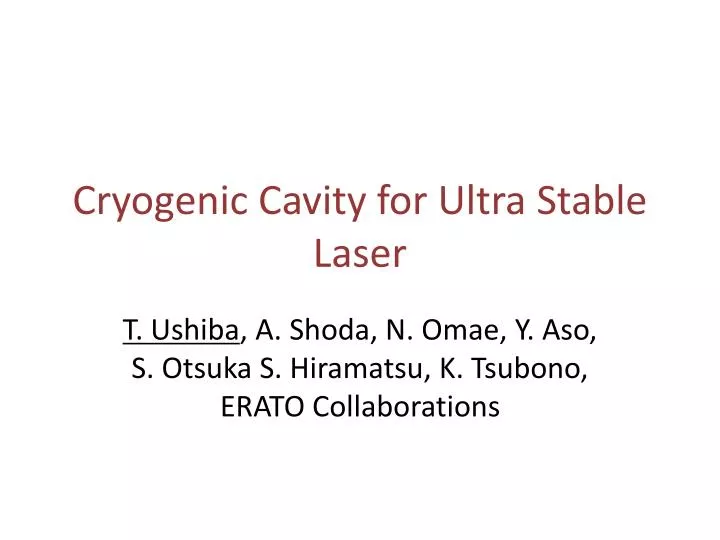 cryogenic cavity for ultra s table l aser