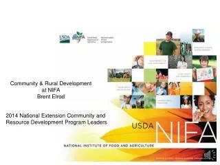 Community &amp; Rural Development at NIFA Brent Elrod