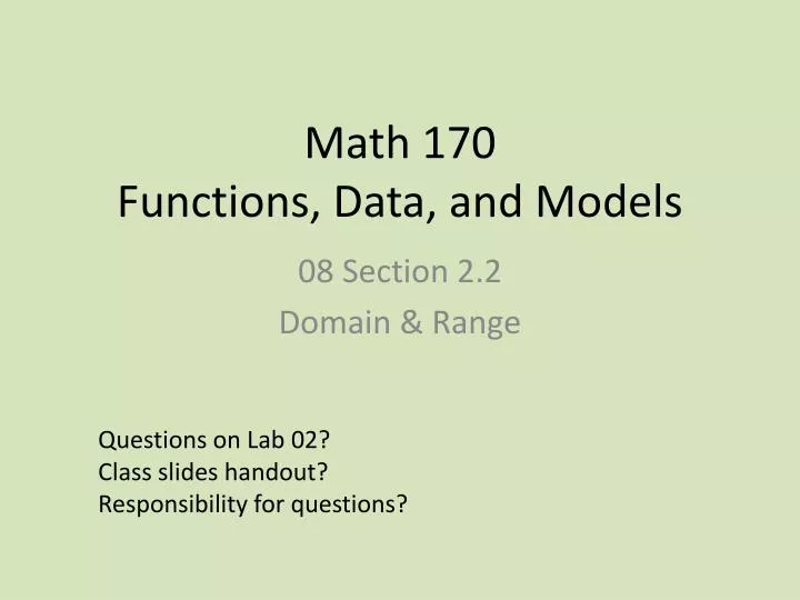 math 170 functions data and models