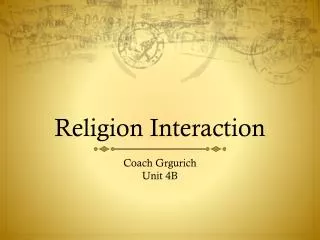 Religion Interaction