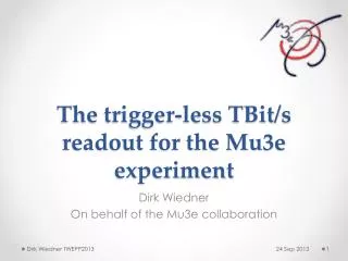 The trigger-less TBit/s readout for the Mu3e experiment