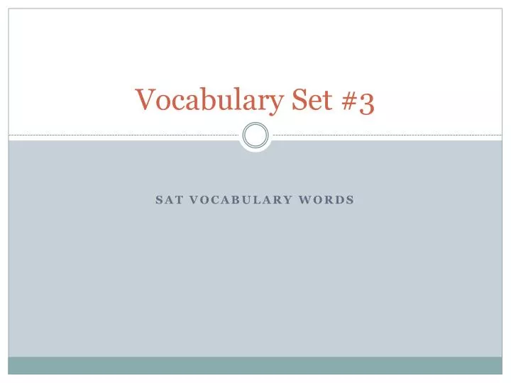vocabulary set 3