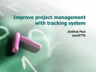 Improve project management with tracking system