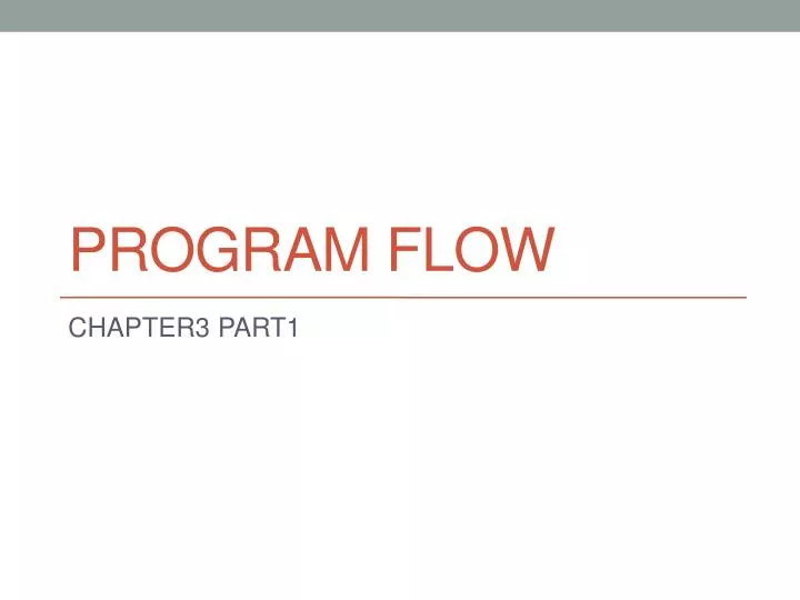 program flow