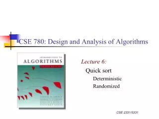 CSE 780: Design and Analysis of Algorithms