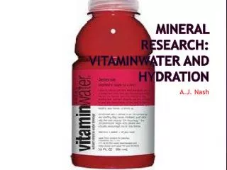 Mineral Research: Vitaminwater and Hydration