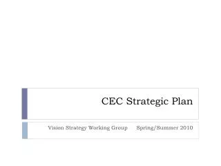 CEC Strategic Plan