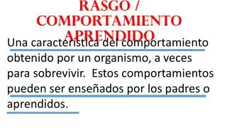 rasgo comportamiento aprendido