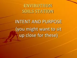 ENVIROTHON SOILS STATION