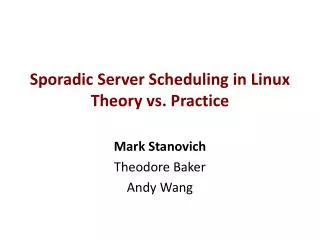 Sporadic Server Scheduling in Linux Theory vs. Practice