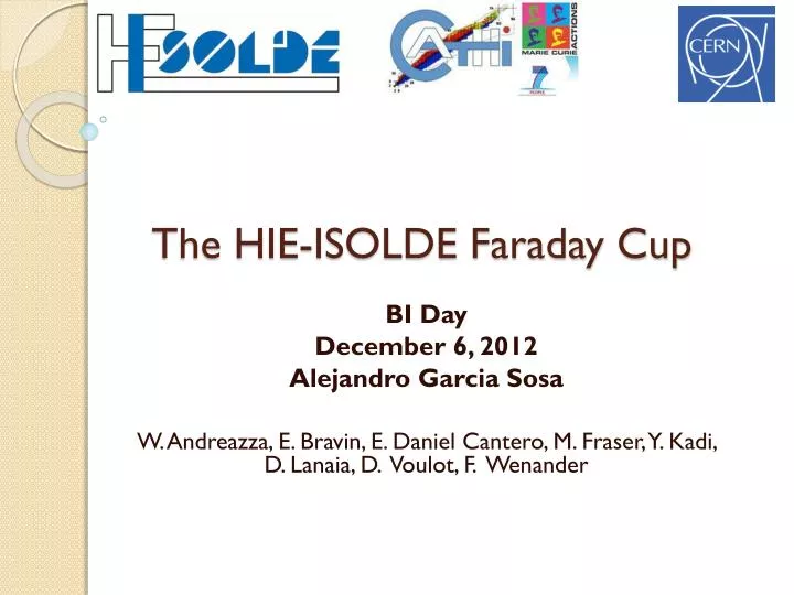 the hie isolde faraday cup