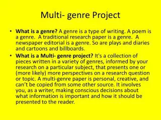 Multi- genre Project