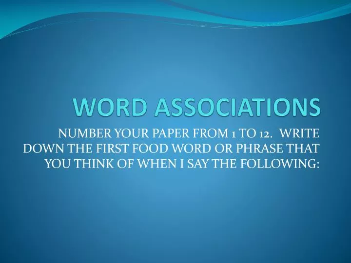 word associations