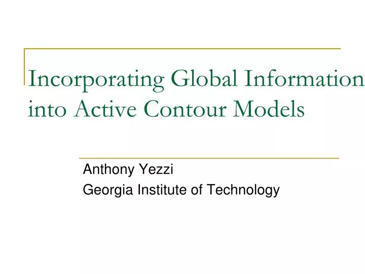 incorporating global information into active contour models