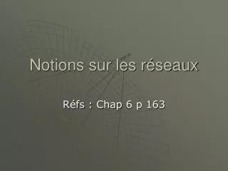 notions sur les r seaux