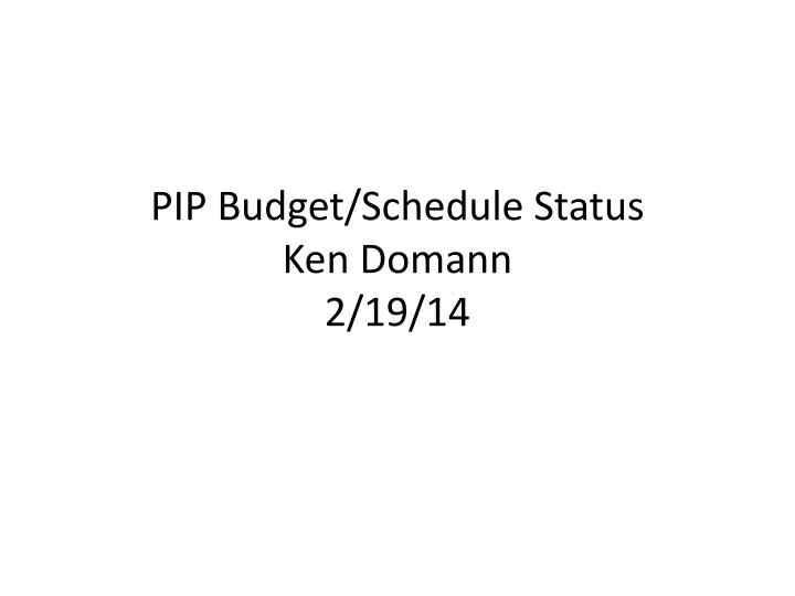pip budget schedule status ken domann 2 19 14