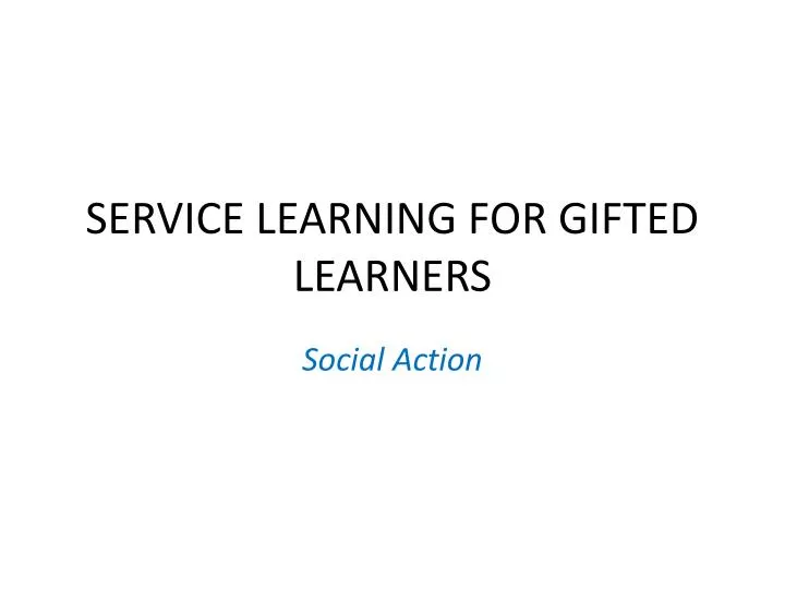 service learning for gifted learners