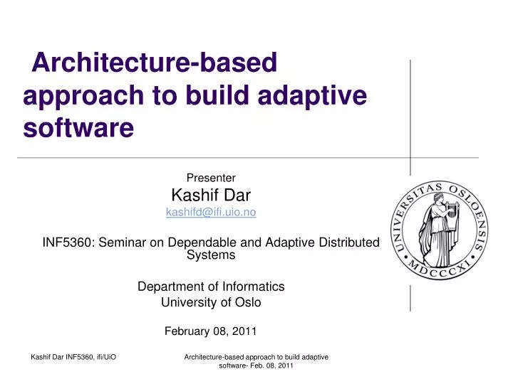 architecture based approach to build adaptive software