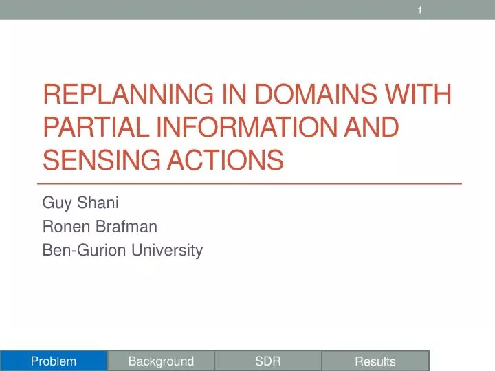 replanning in domains with partial information and sensing actions