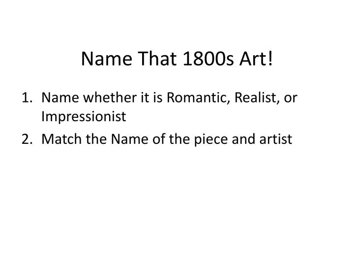 name that 1800s art