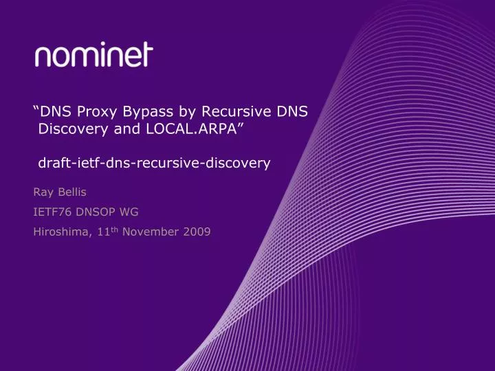 dns proxy bypass by recursive dns discovery and local arpa draft ietf dns recursive discovery