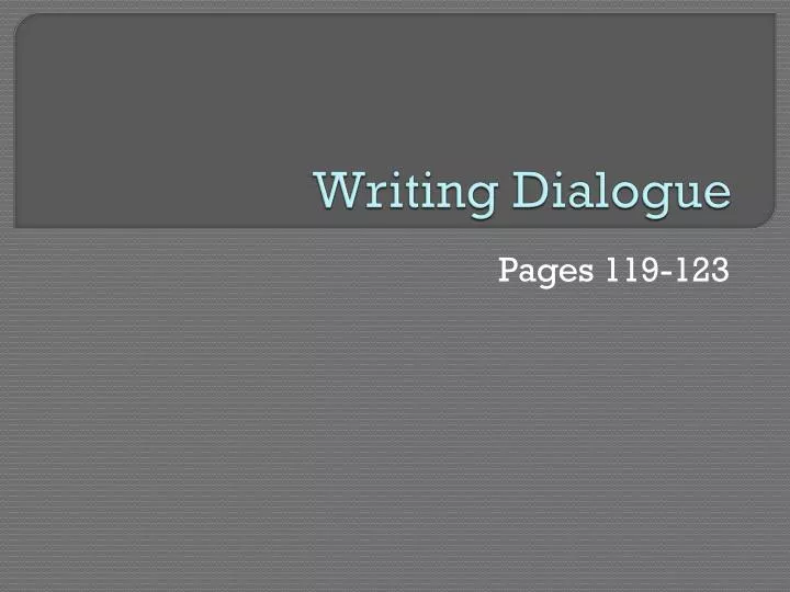 writing dialogue