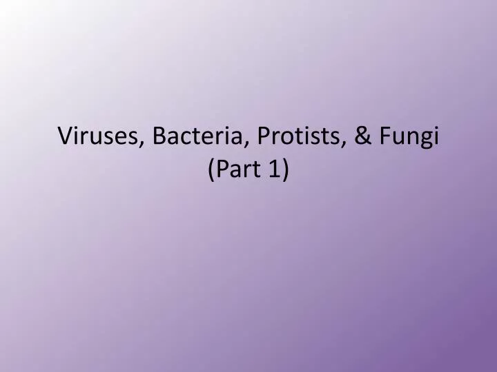 viruses bacteria protists fungi part 1