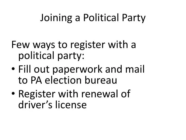 joining a political party