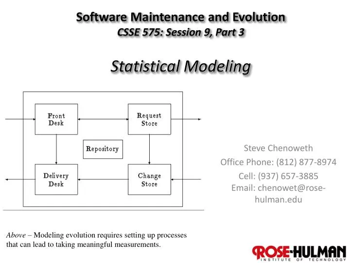software maintenance and evolution csse 575 session 9 part 3 statistical modeling
