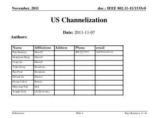 US Channelization