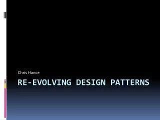 Re-evolving Design Patterns