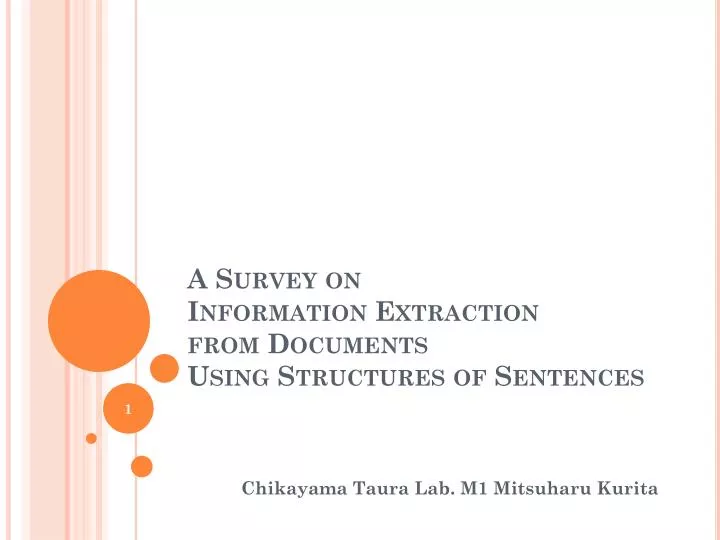 a survey on information extraction from documents using structures of sentences