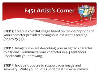 F451 Artist’s Corner