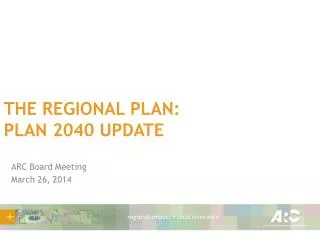 The regional plan: plan 2040 Update