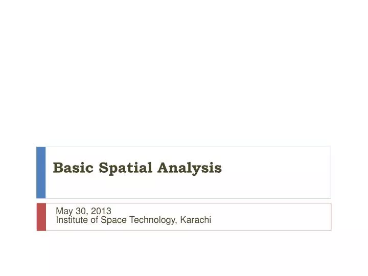 basic spatial analysis