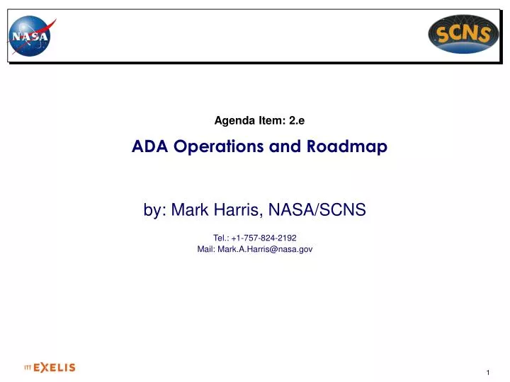 agenda item 2 e ada operations and roadmap