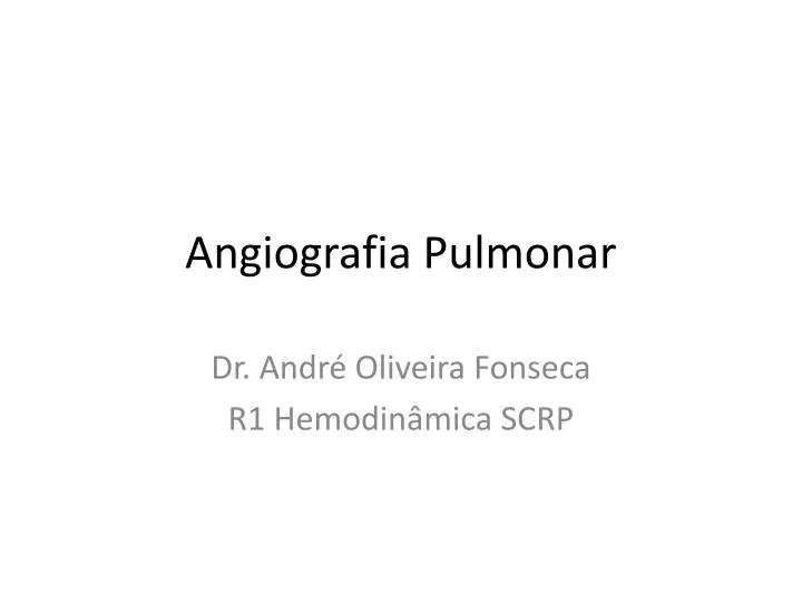 angiografia pulmonar